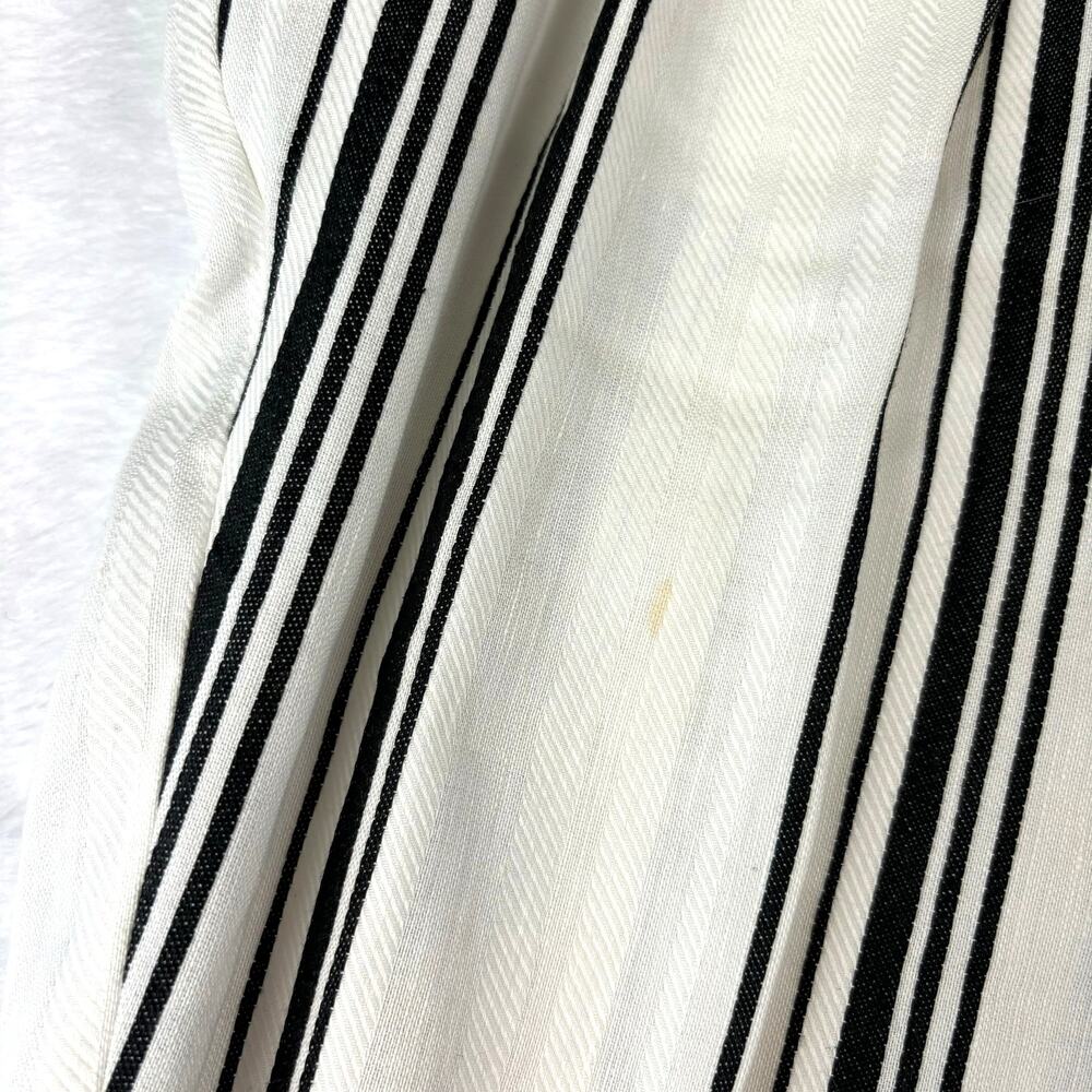 Ted Baker London Linen Asherr Tapered Trouser Pants Size 3 White Striped - Picture 6 of 16